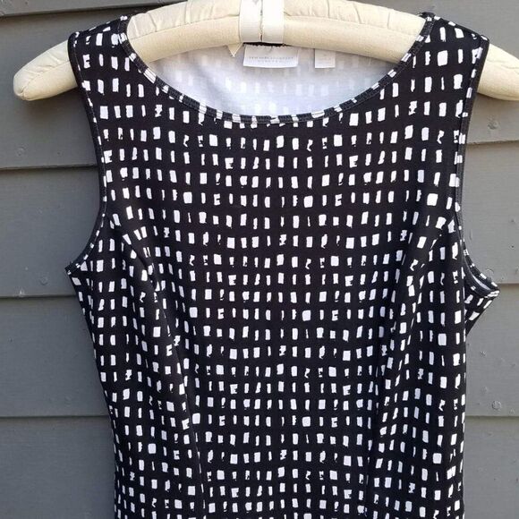 New York Company Black/White Print Fit & Flair Dress Size Medium - Picture 6 of 9